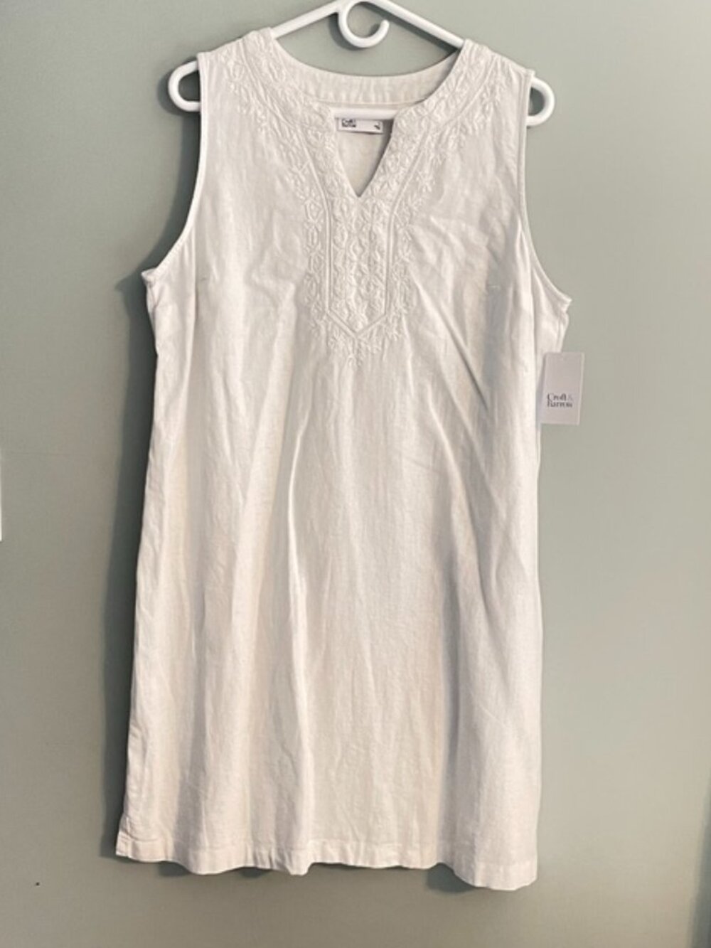 Croft & Barrow White Shift Dress-Size L-NWT